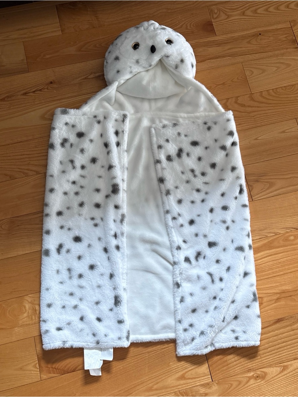 Harry Potter White Plush Hooded Blanket Owl